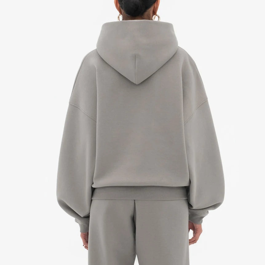 Women’s Oversized Heavyweight Hoodie – Drop Shoulder Fleece - WHITE