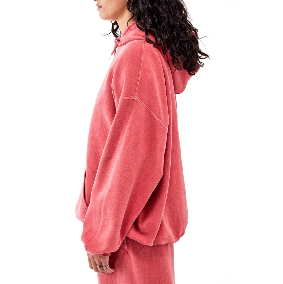 Women’s Oversized Acid Wash Hoodie – Vintage Drop Shoulder - BEIGE