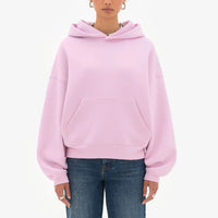 Women’s Oversized Heavyweight Hoodie – Drop Shoulder Fleece - CORAL PINK