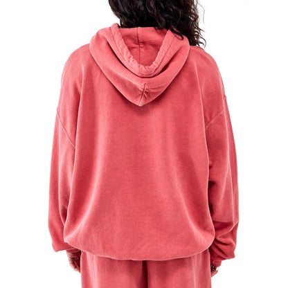 Women’s Oversized Acid Wash Hoodie – Vintage Drop Shoulder - BEIGE